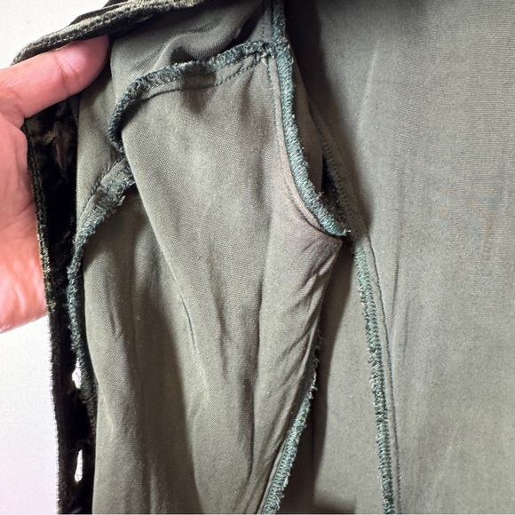 Vintage Double D Ranch Green Velvet Maxi Dress Western Pearl Snap Studded XS - Picture 3 of 16